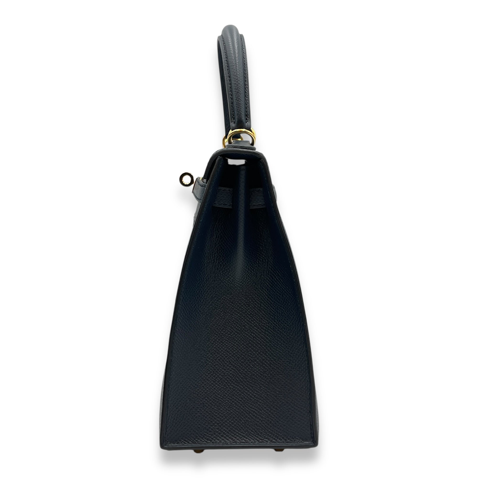 Sellier Kelly 25 Blue Indigo in Epsom, Gold hardware