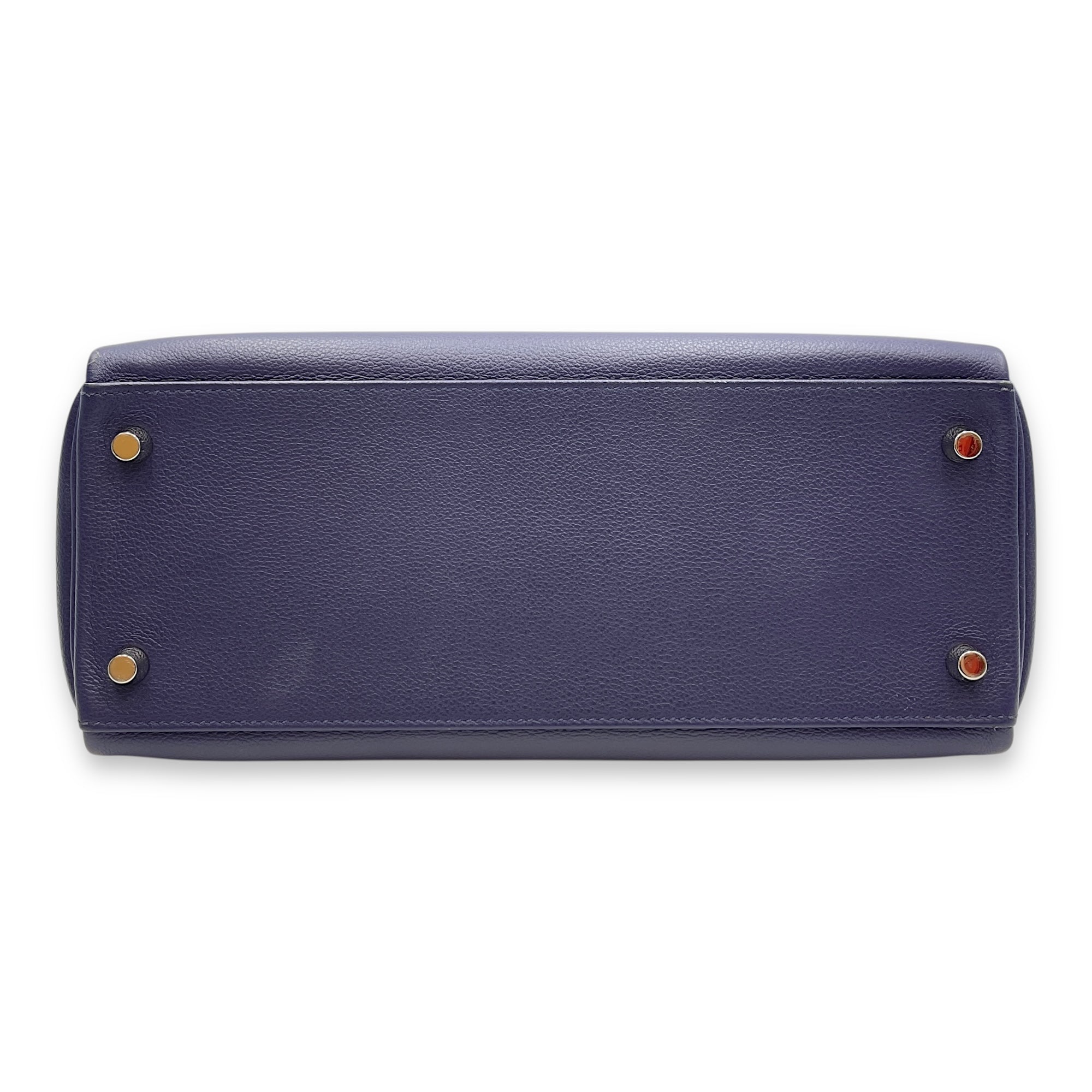 Kelly Verso 28 Blue Encre/Blue Zellige in Evercolor, Palladium hardware