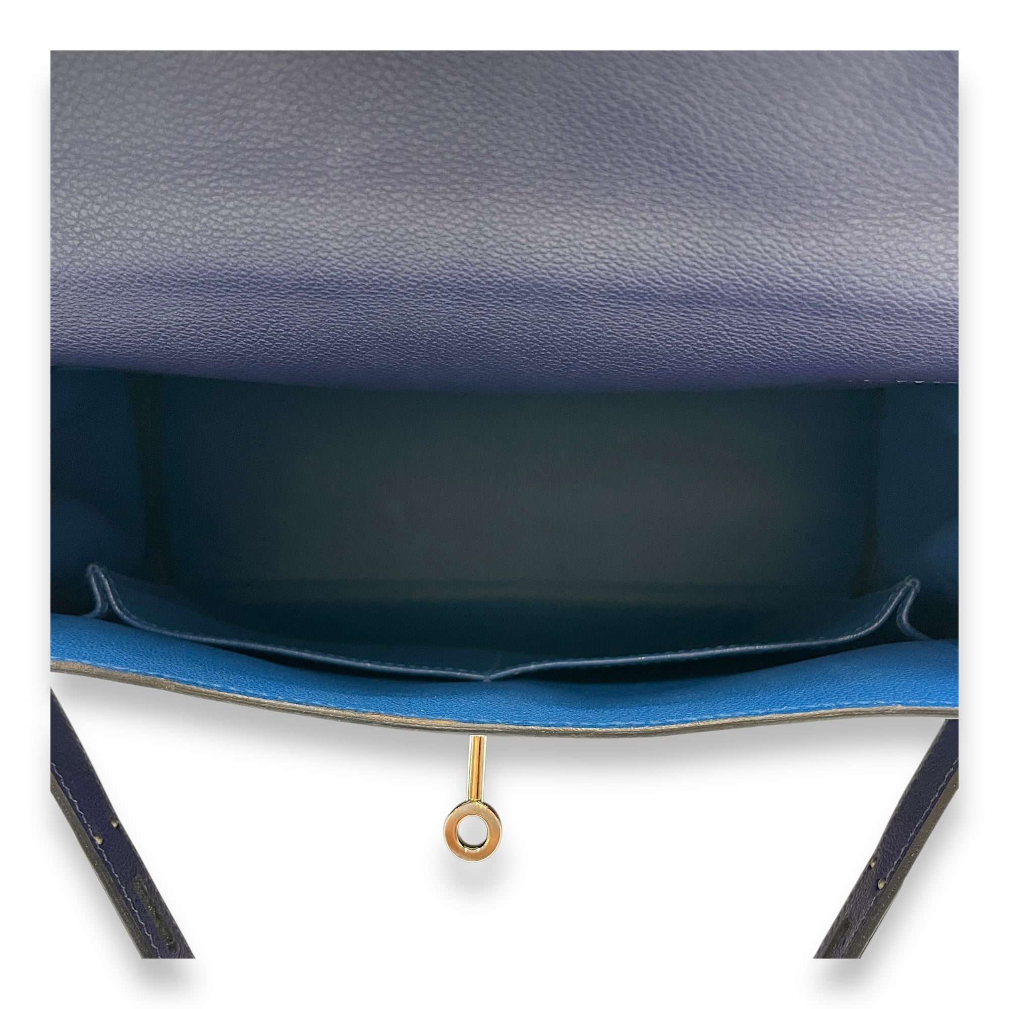 Kelly Verso 28 Blue Encre/Blue Zellige in Evercolor, Palladium hardware