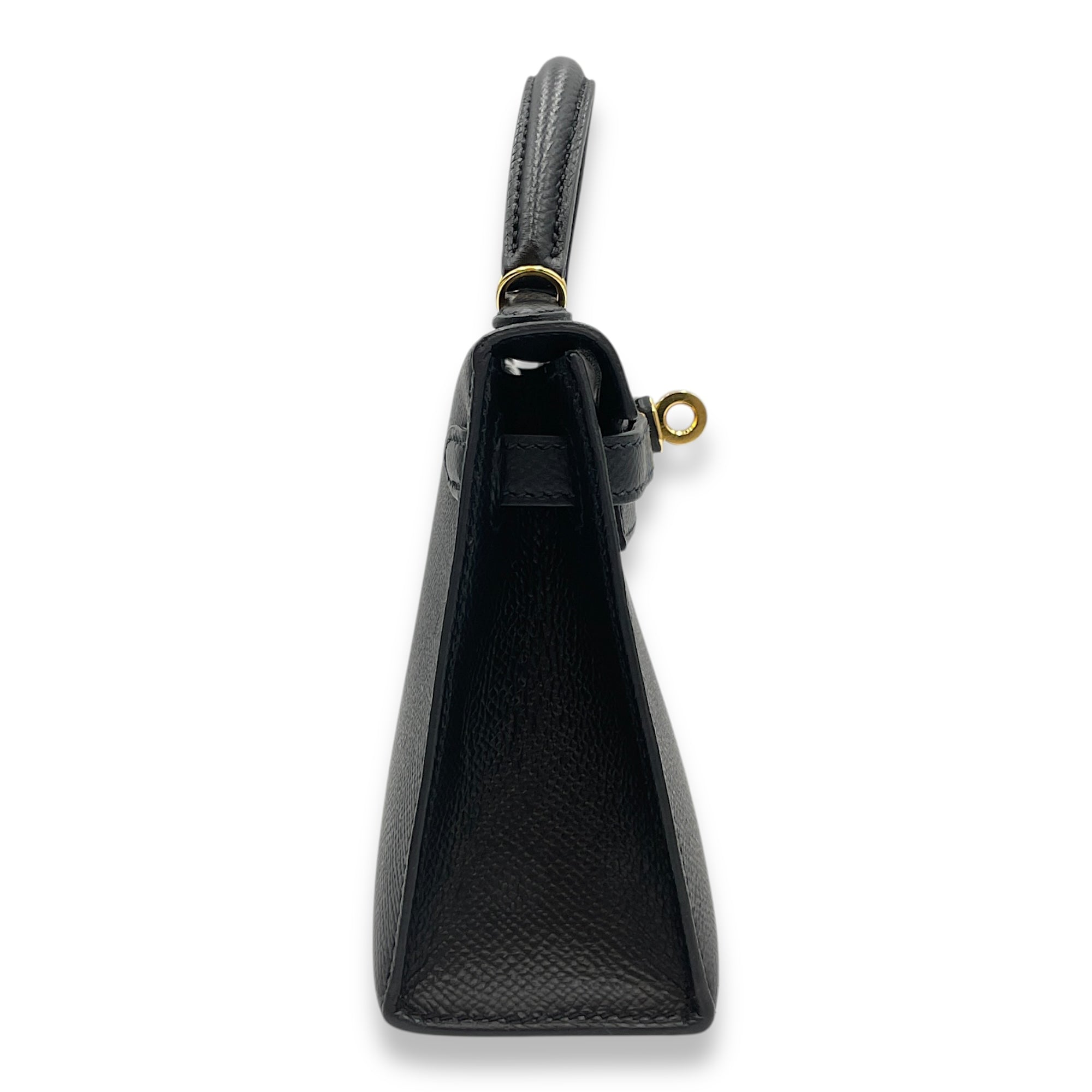 Sellier Kelly 20 Black in Epsom, Gold hardware