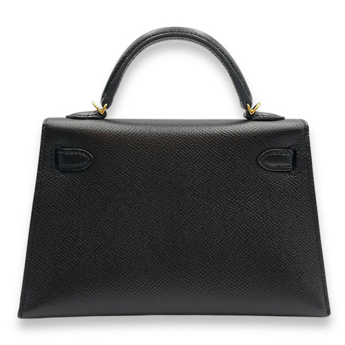 Sellier Kelly 20 Black in Epsom, Gold hardware