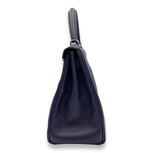 Kelly Verso 28 Blue Encre/Blue Zellige in Evercolor, Palladium hardware