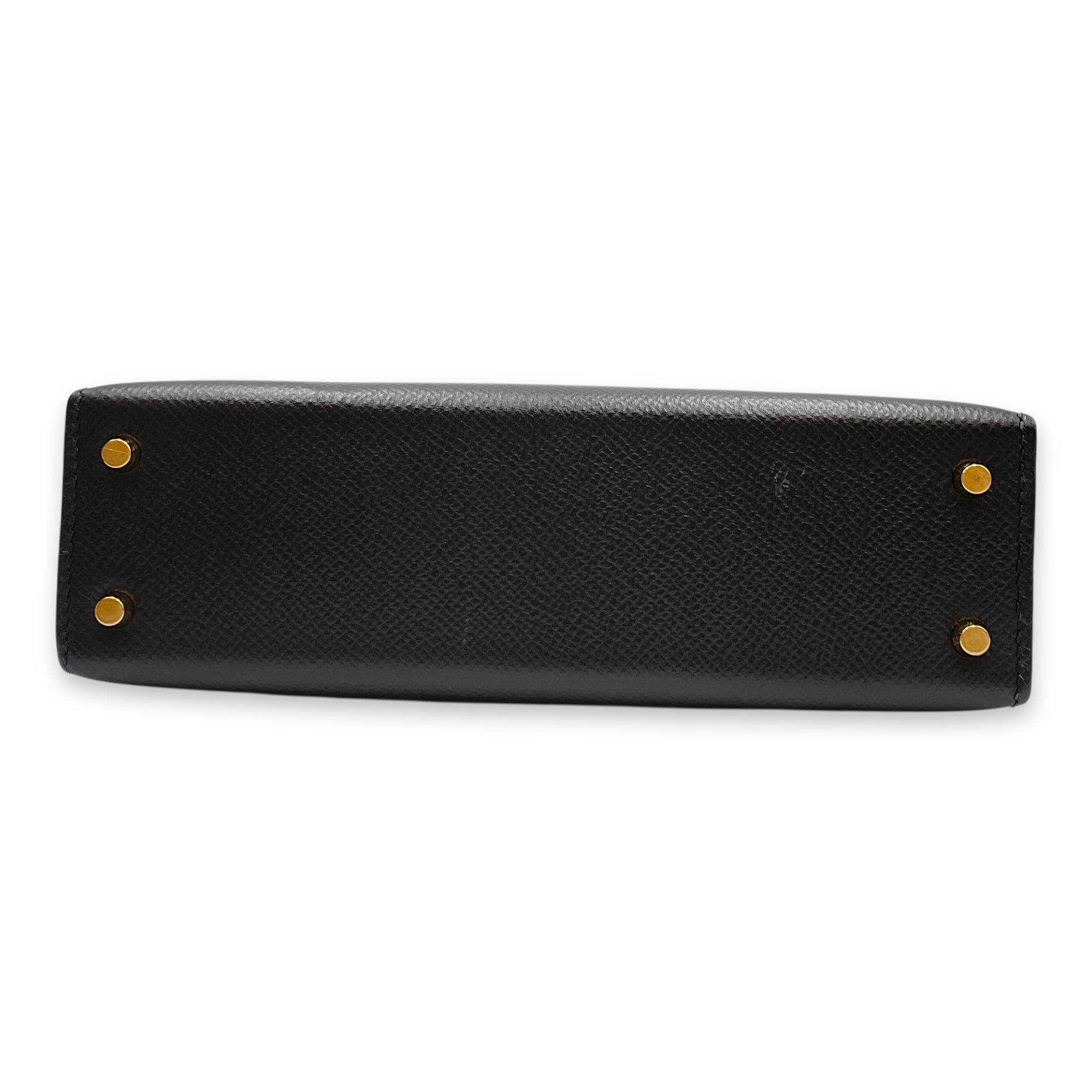 Sellier Kelly 20 Black in Epsom, Gold hardware