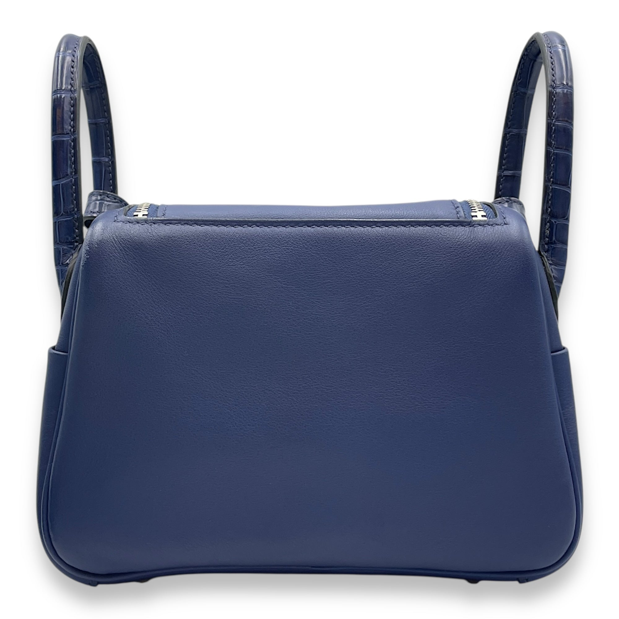 Lindy Mini Blue Sapphire in Swift/Matte Alligator, Palladium hardware