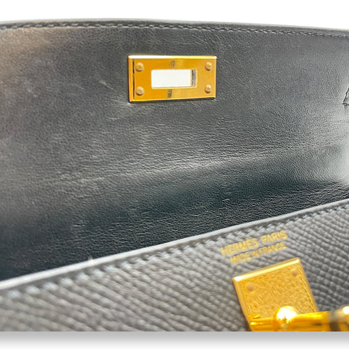 Sellier Kelly 20 Black in Epsom, Gold hardware