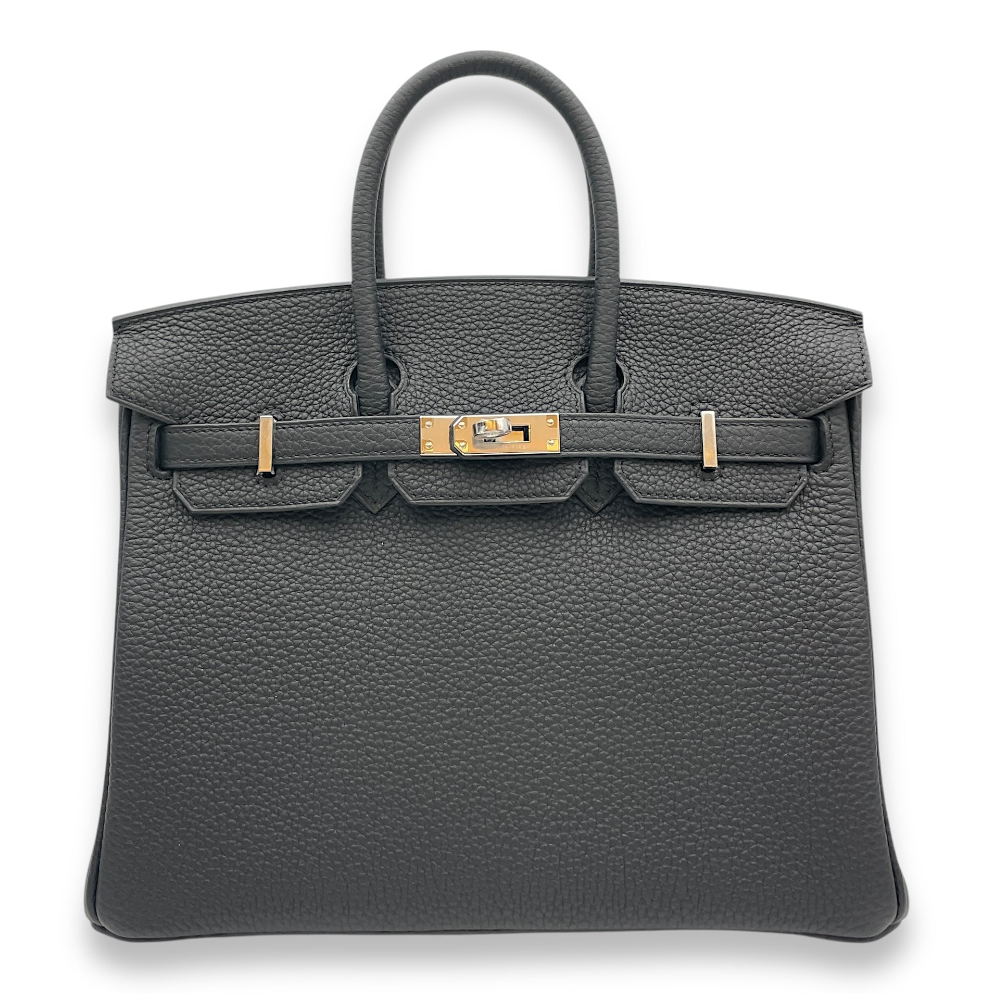 Birkin 25 Black in Togo, Palladium hardware