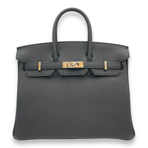 Birkin 25 Black in Togo, Palladium hardware