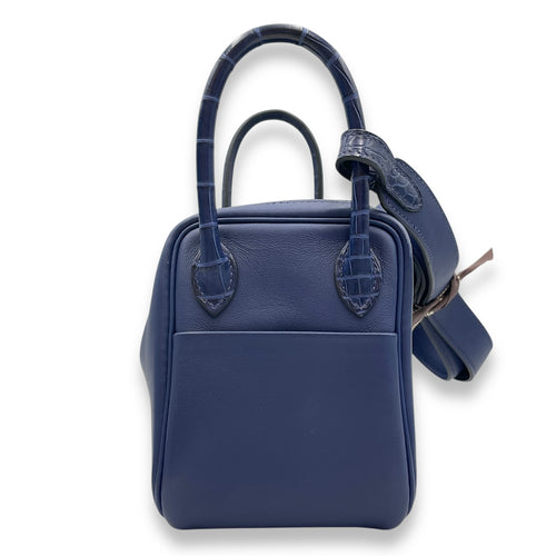 Lindy Mini Blue Sapphire in Swift/Matte Alligator, Palladium hardware