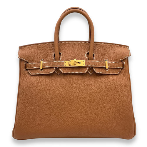 Birkin 25 Gold in Togo, Brushed Gold hardware