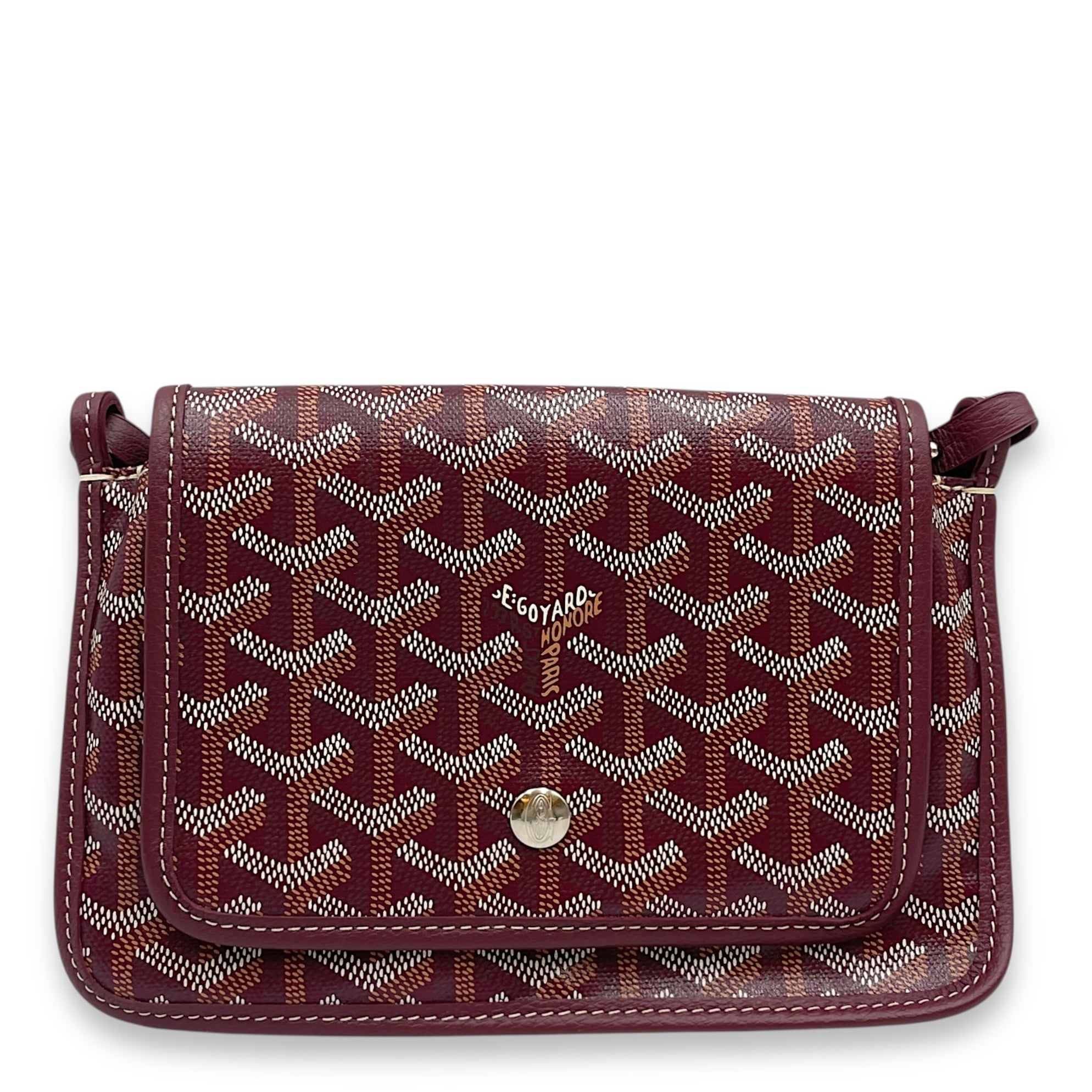 Plumet Pocket Red Wallet on Chain in Coated Canvas, Palladium hardware