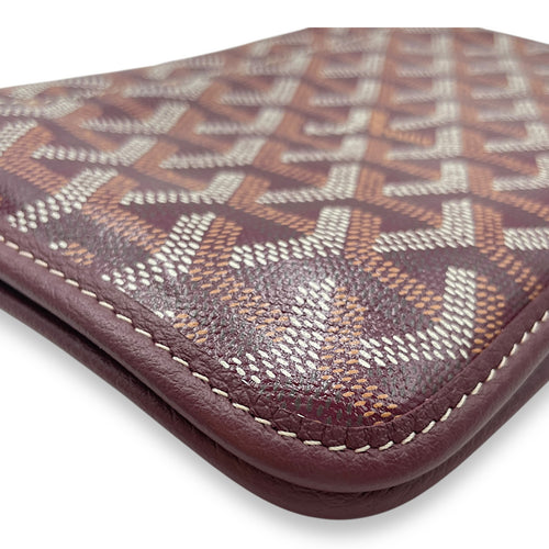 Plumet Pocket Red Wallet on Chain in Coated Canvas, Palladium hardware