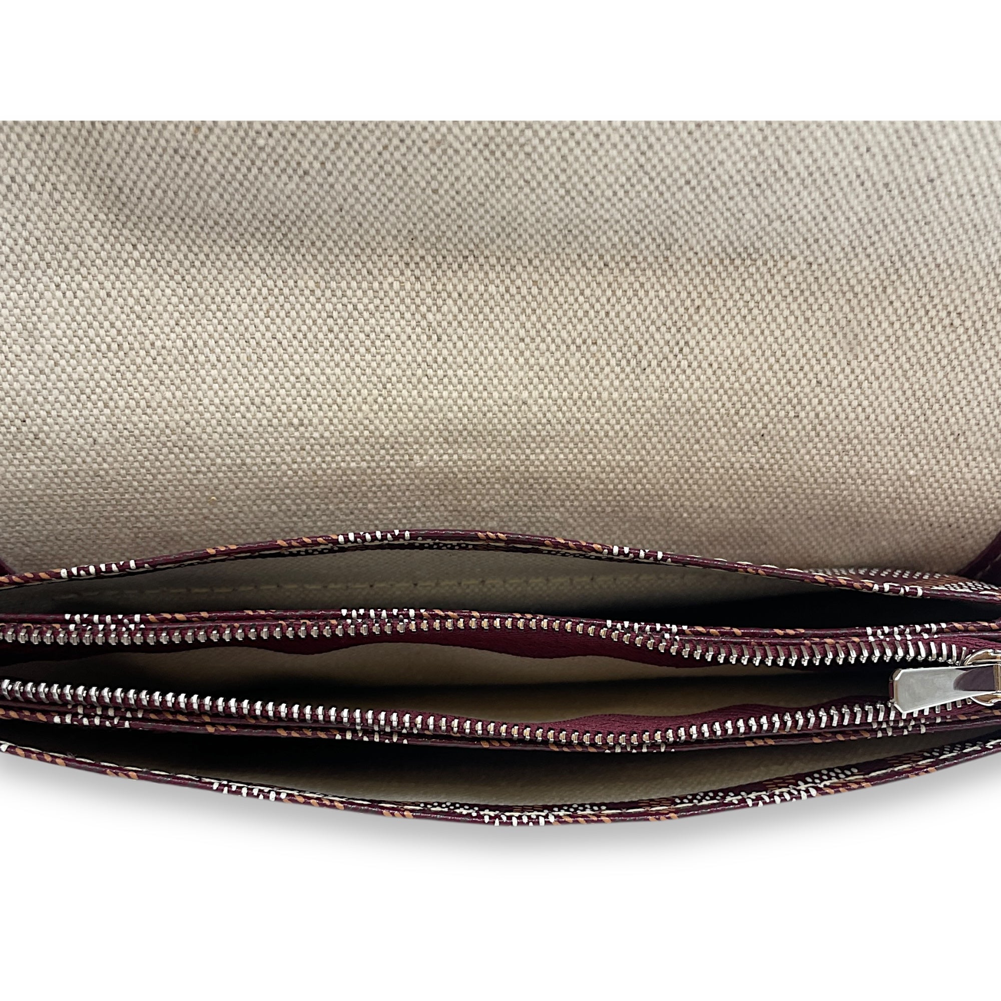 Plumet Pocket Red Wallet on Chain in Coated Canvas, Palladium hardware