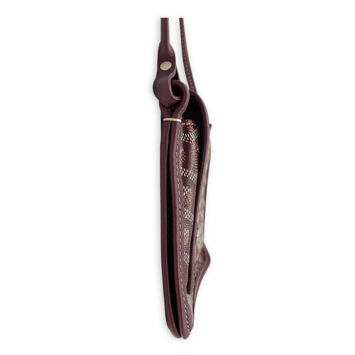 Plumet Pocket Red Wallet on Chain in Coated Canvas, Palladium hardware