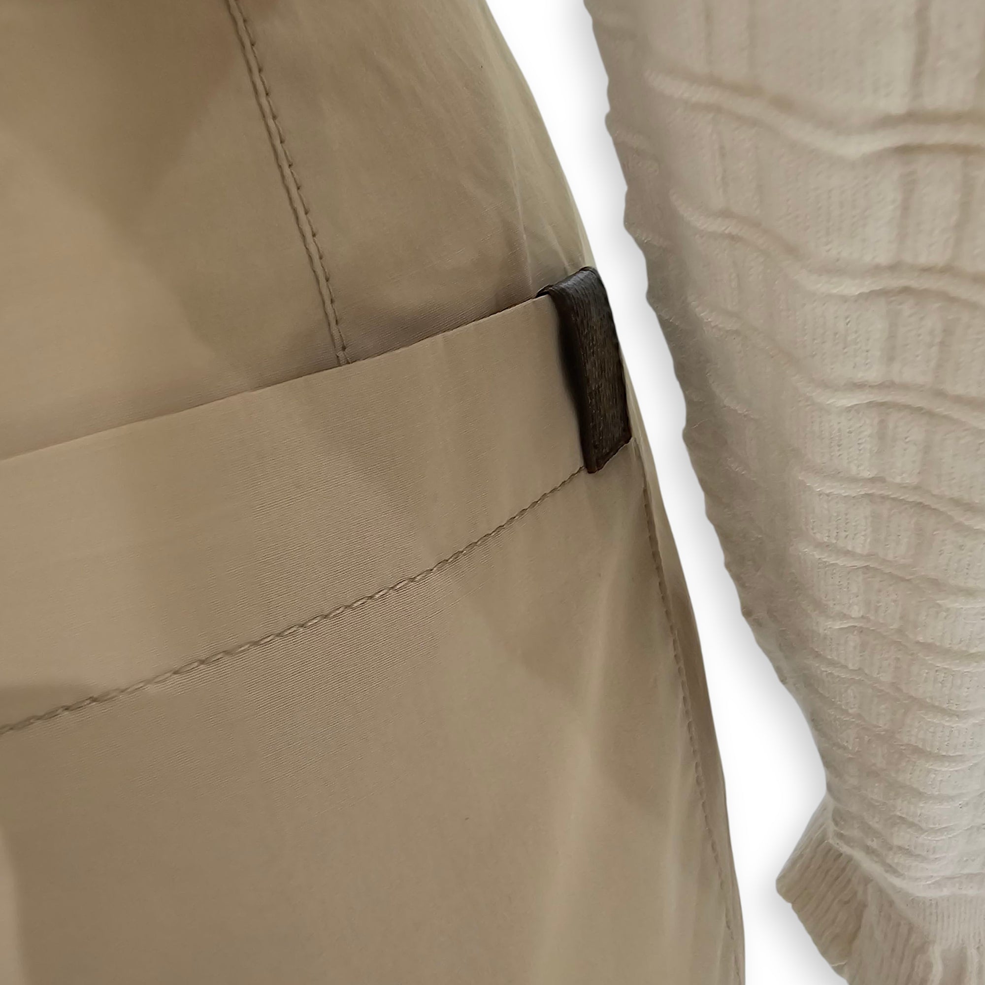 Pleated Cuffed Trousers 34 Light Brown Ready-To-Wear in Cotton