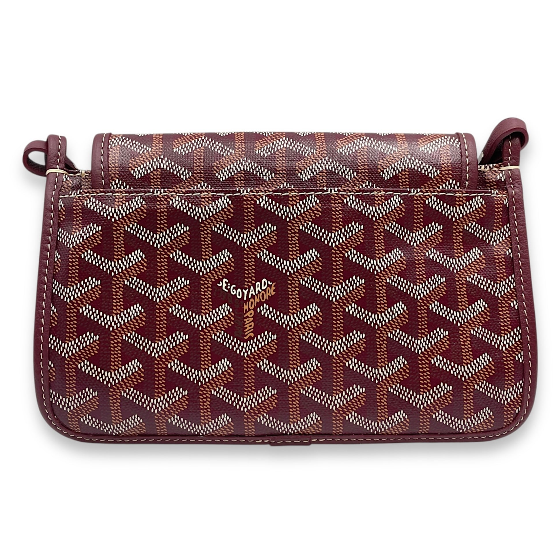 Plumet Pocket Red Wallet on Chain in Coated Canvas, Palladium hardware