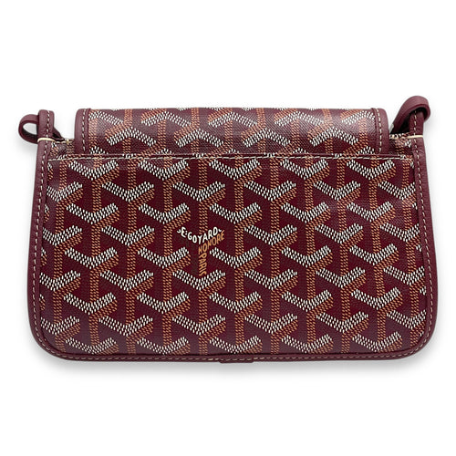 Plumet Pocket Red Wallet on Chain in Coated Canvas, Palladium hardware