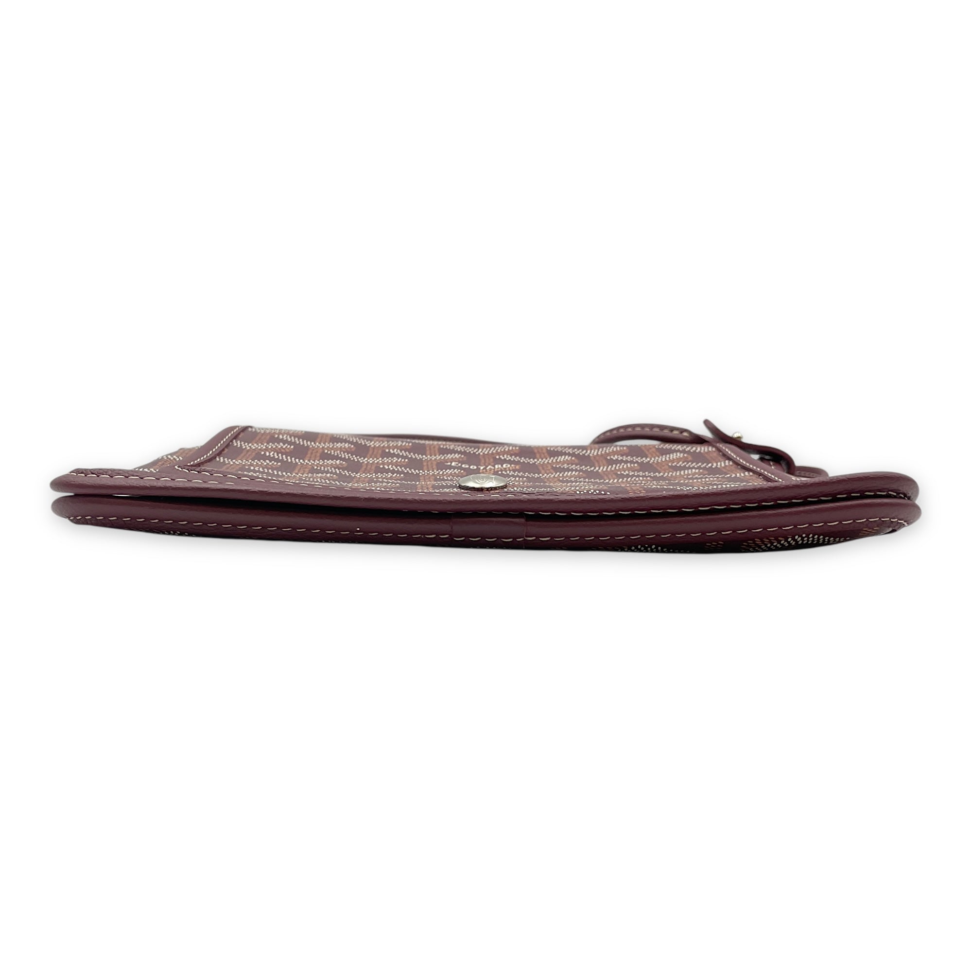 Plumet Pocket Red Wallet on Chain in Coated Canvas, Palladium hardware