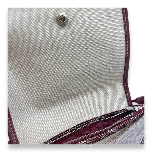 Plumet Pocket Red Wallet on Chain in Coated Canvas, Palladium hardware