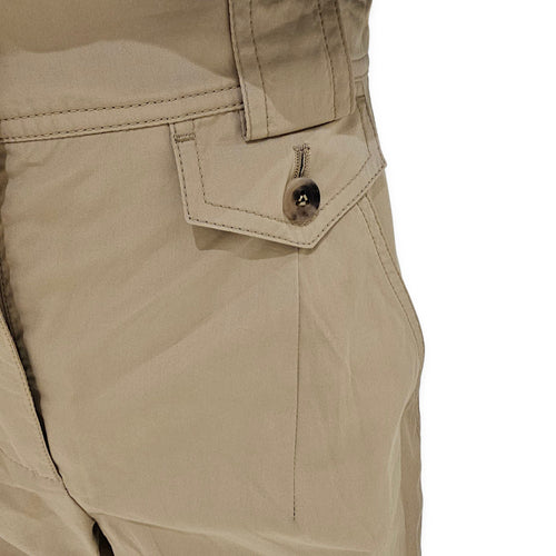 Pleated Cuffed Trousers 34 Light Brown Ready-To-Wear in Cotton