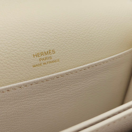 Roulis Mini Blanc in Evercolor, Permabrass hardware