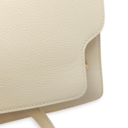 Roulis Mini Blanc in Evercolor, Permabrass hardware
