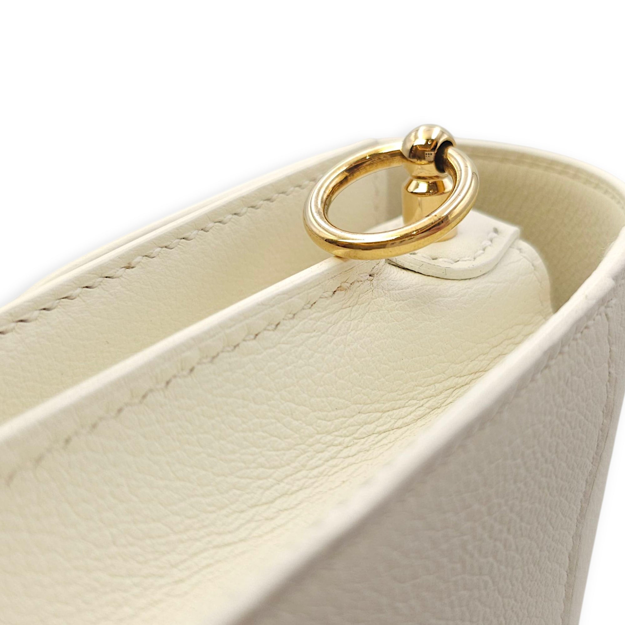 Roulis Mini Blanc in Evercolor, Permabrass hardware