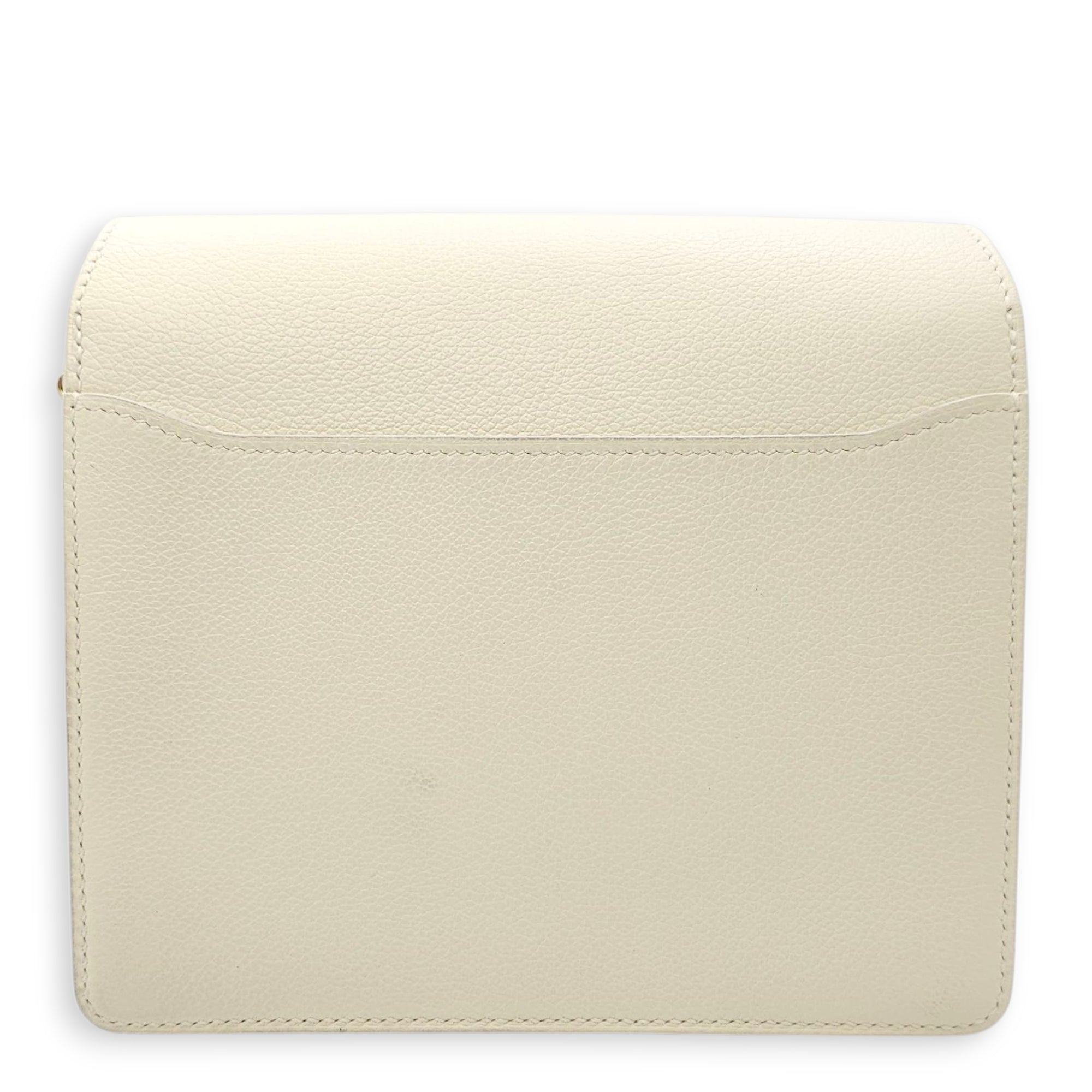 Roulis Mini Blanc in Evercolor, Permabrass hardware