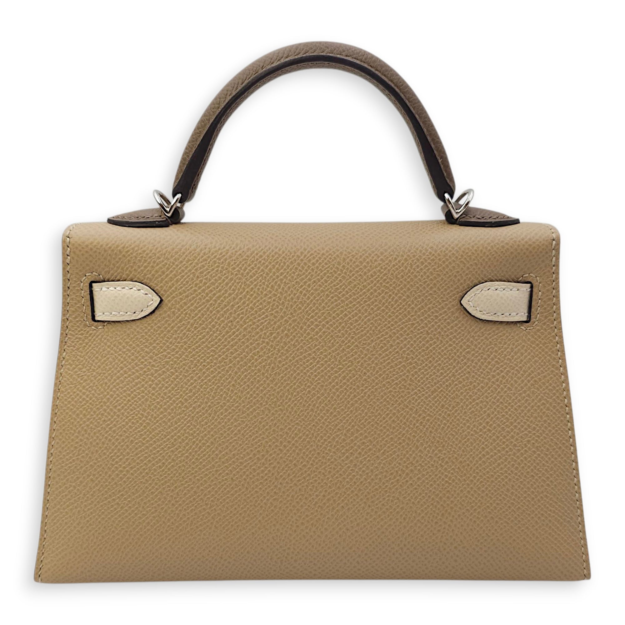 Sellier Kelly 20 Trench/Craie/Etoupe in Epsom, Palladium hardware