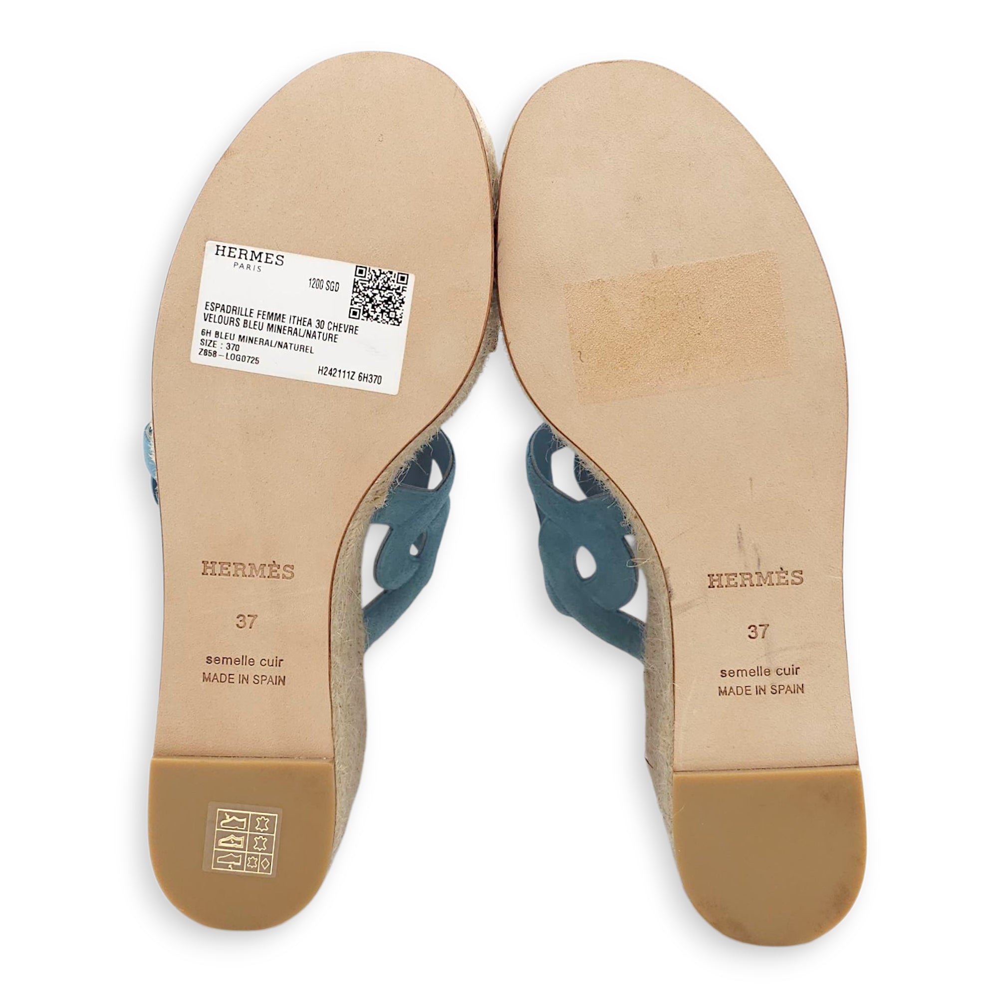 Ithea 30 37 Blue/Naturel Espadarille in Suede Leather