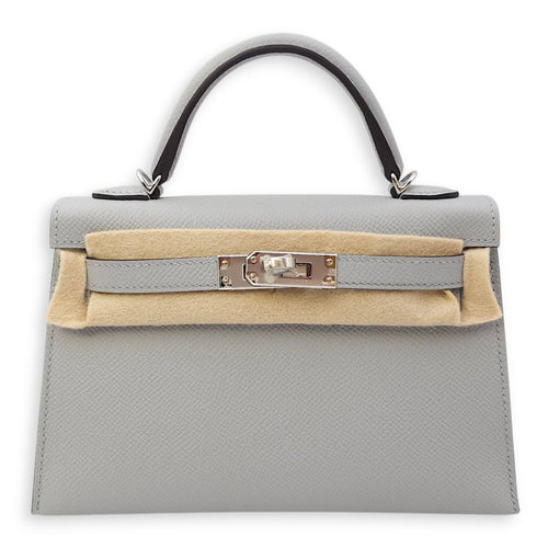 Sellier Kelly 20 Blue Glacier in Epsom, Palladium hardware