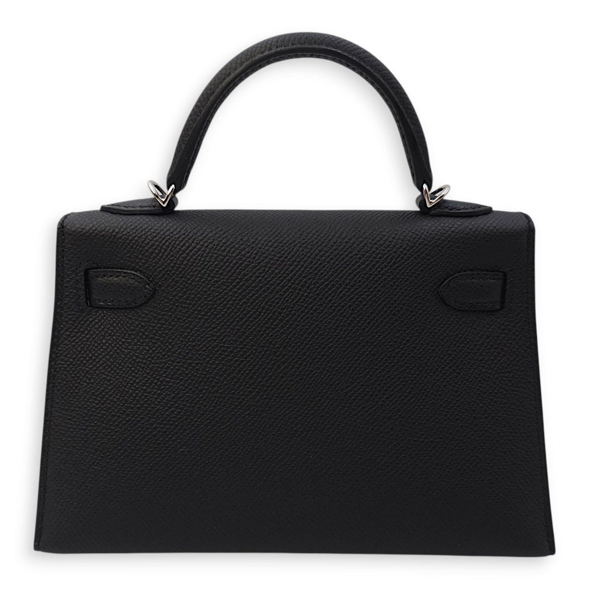 Sellier Kelly 20 Black in Epsom, Electrum hardware