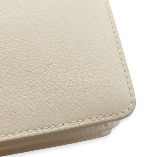 Roulis Mini Blanc in Evercolor, Permabrass hardware