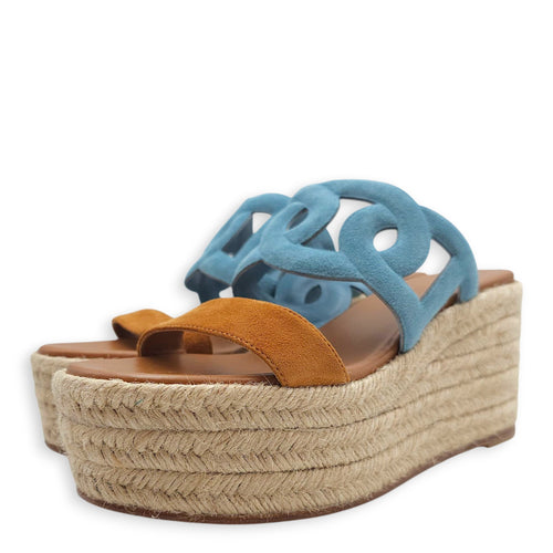 Ithea 30 37 Blue/Naturel Espadarille in Suede Leather