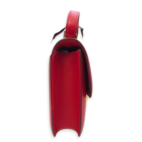 Constance 1 24 Rouge Casaque in Epsom, Gold hardware
