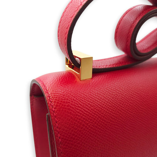 Constance 1 24 Rouge Casaque in Epsom, Gold hardware