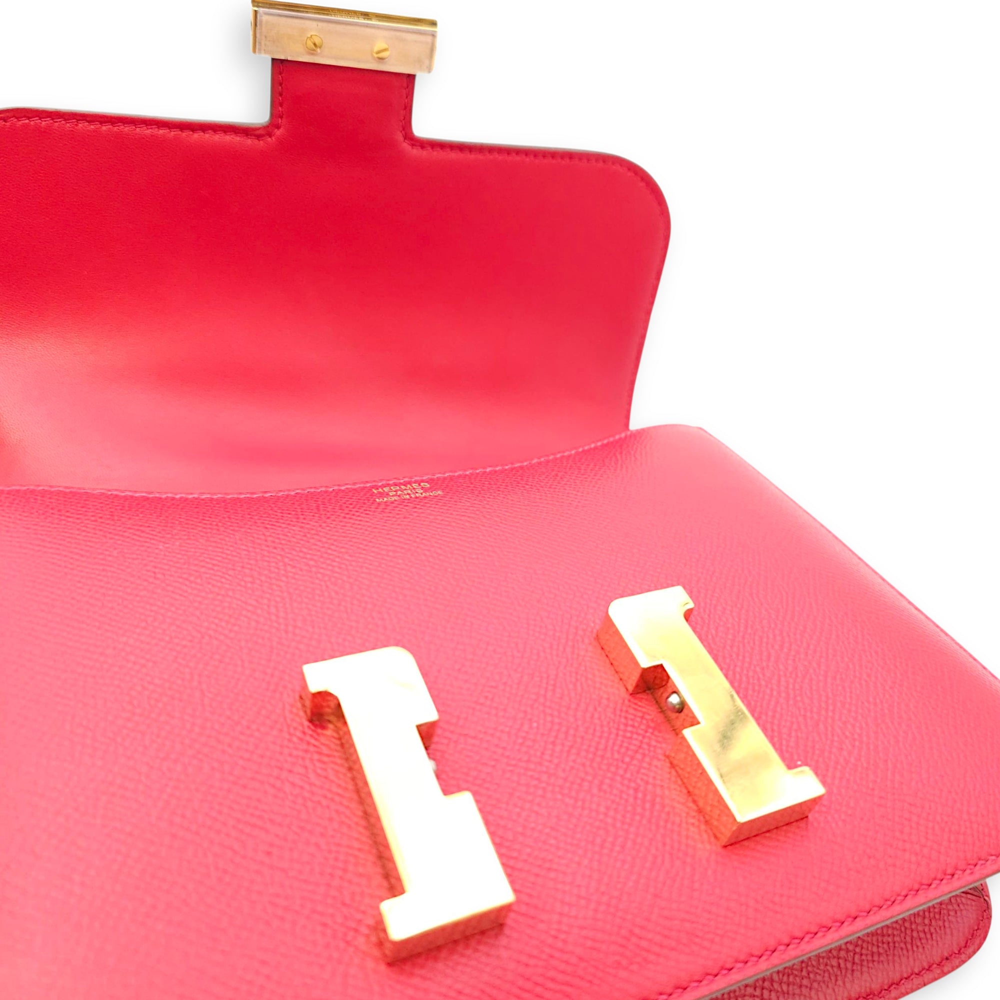 Constance 1 24 Rouge Casaque in Epsom, Gold hardware