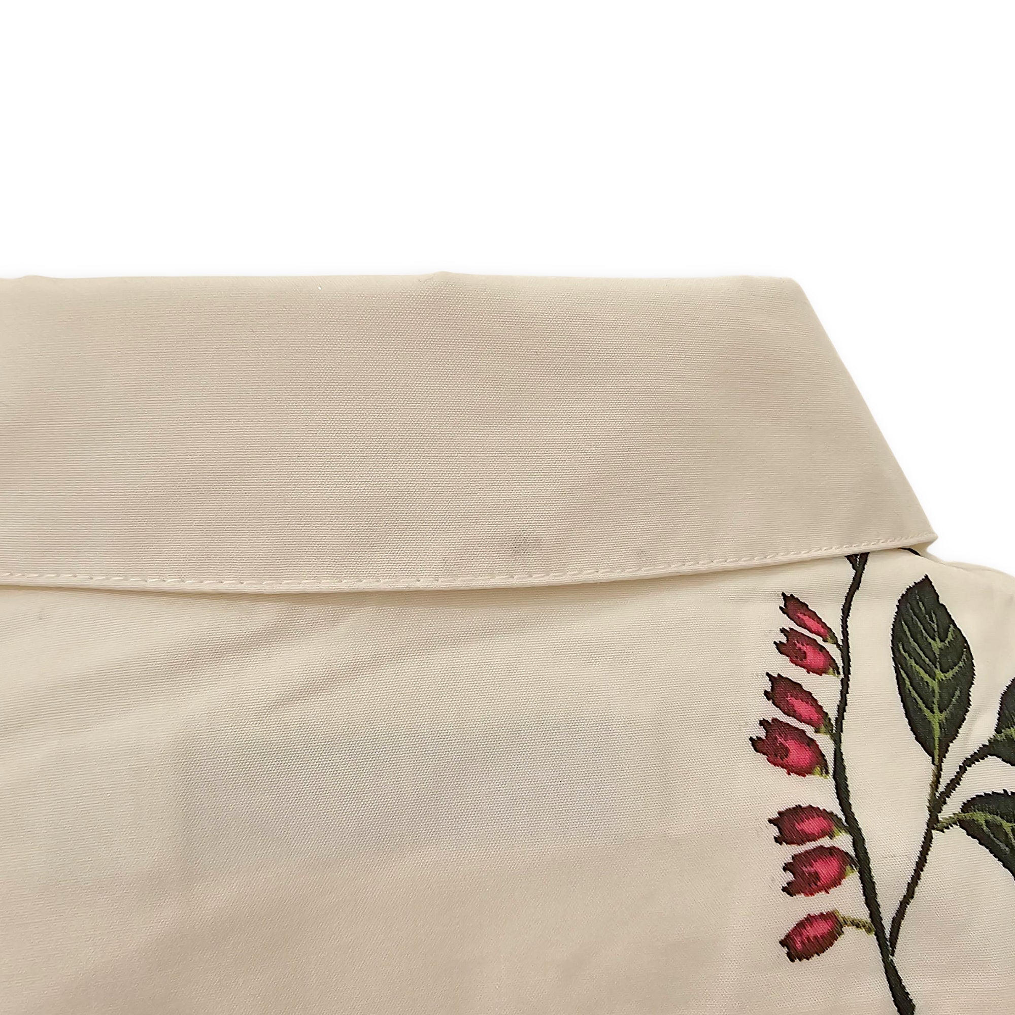 Short Sleeve Floral Printed Shirt 34 White Ready-To-Wear in Cotton