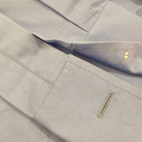 Mandarin Collar Long Sleeve Shirt 34 Blue Ready-To-Wear in Cotton