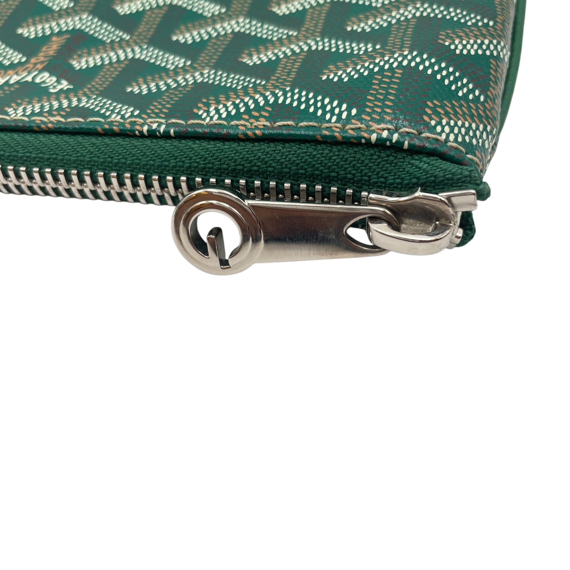 Laptop 35cm Green Pouch in Canvas, Silver hardware