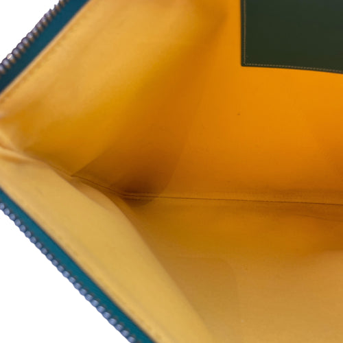 Laptop 35cm Green Pouch in Canvas, Silver hardware