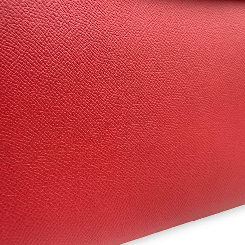 Sellier Birkin 28 Rouge Vif in Courchevel, Gold hardware