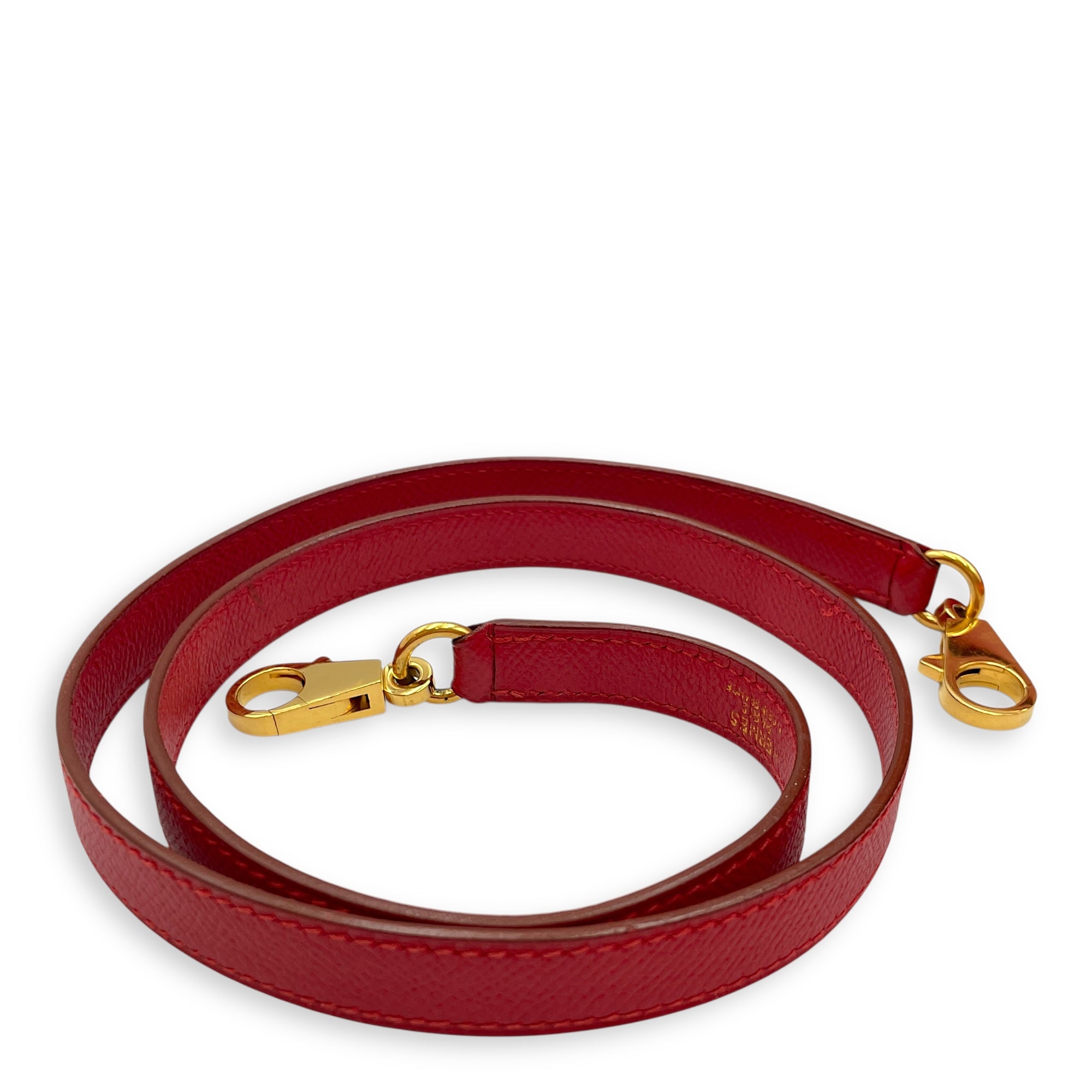 Sellier Birkin 28 Rouge Vif in Courchevel, Gold hardware