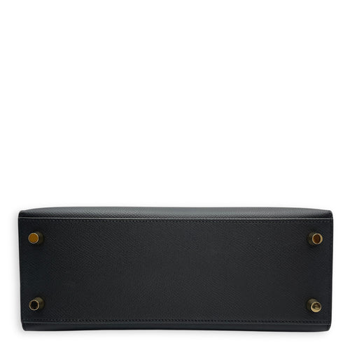 Sellier Kelly 25 Black in Epsom, Gold hardware