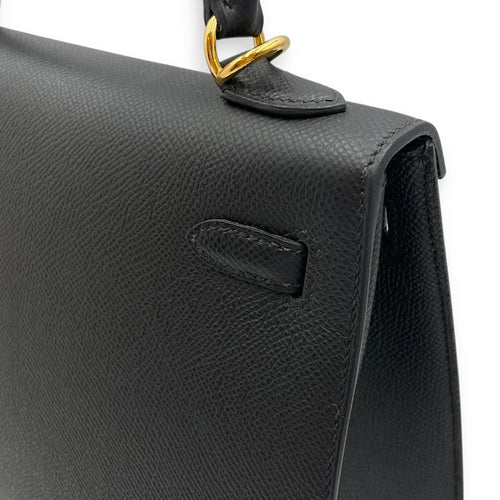 Sellier Kelly 25 Black in Epsom, Gold hardware