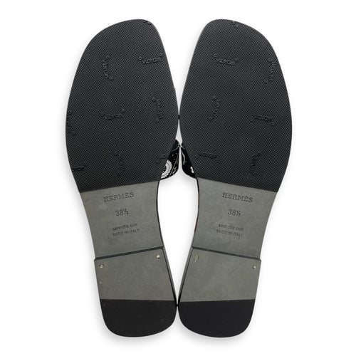 Oran Imprime 38.5 Black & White Sandals in Calfskin