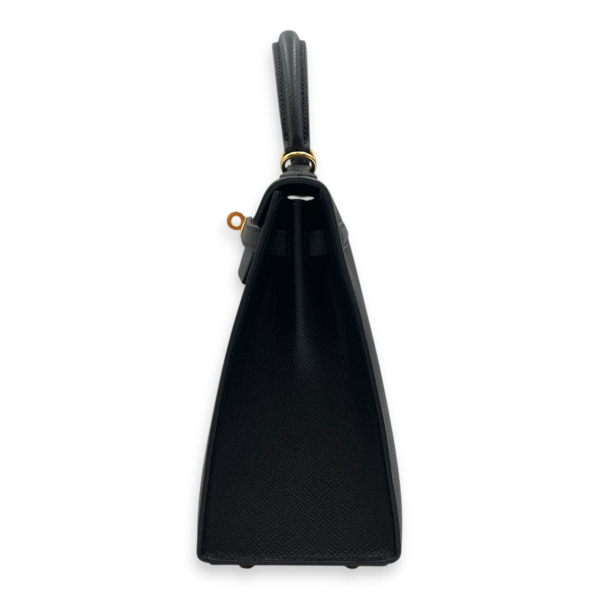 Sellier Kelly 25 Black in Epsom, Gold hardware