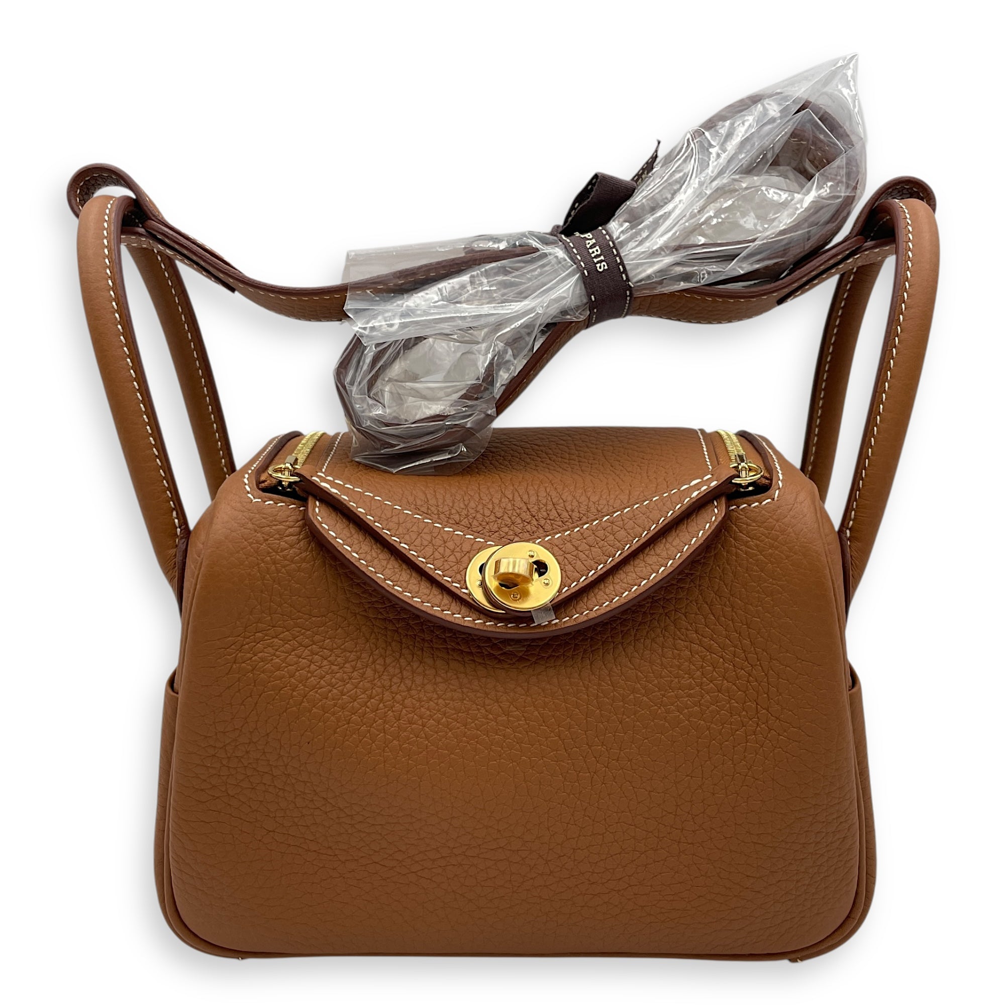 Lindy II Mini Gold in Clemence, Gold hardware