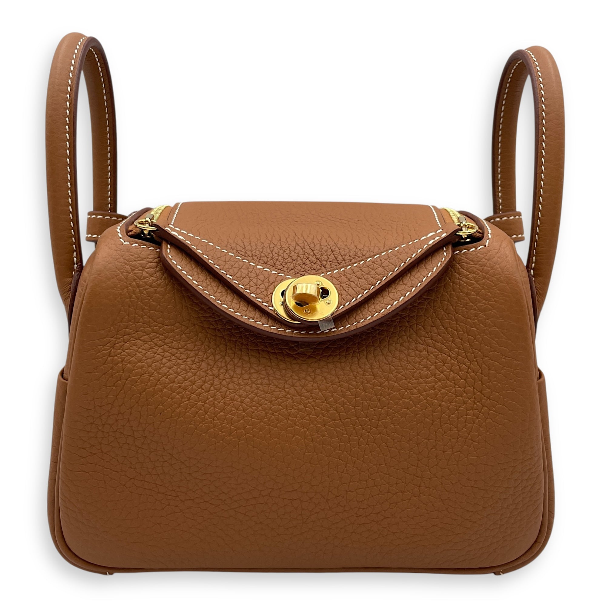 Lindy II Mini Gold in Clemence, Gold hardware