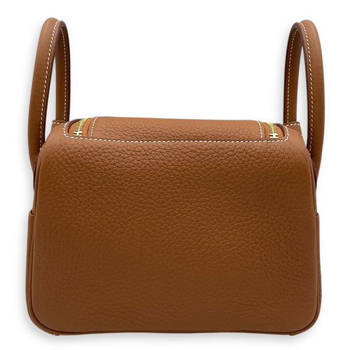 Lindy II Mini Gold in Clemence, Gold hardware