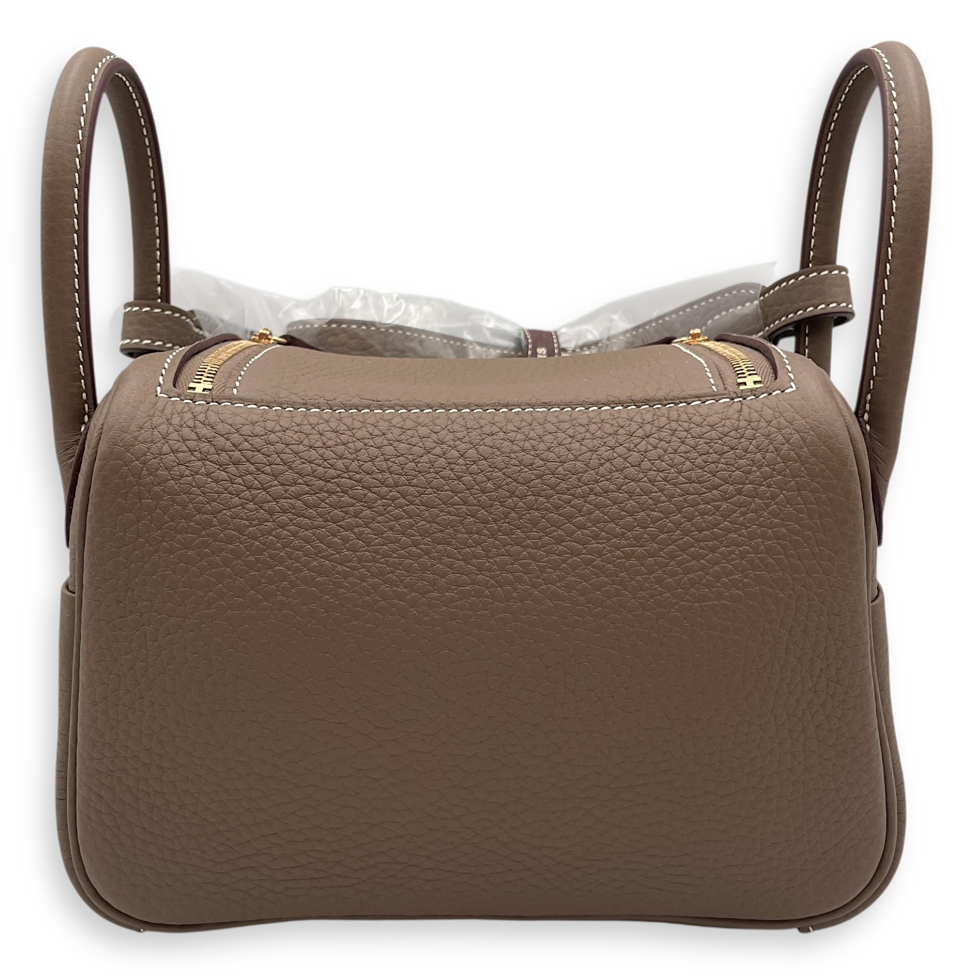 Lindy II Mini Etoupe in Clemence, Gold hardware
